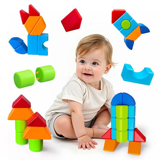 Pairez Toys magnetic blocks rocket model promoting imaginative play and fine motor skills.