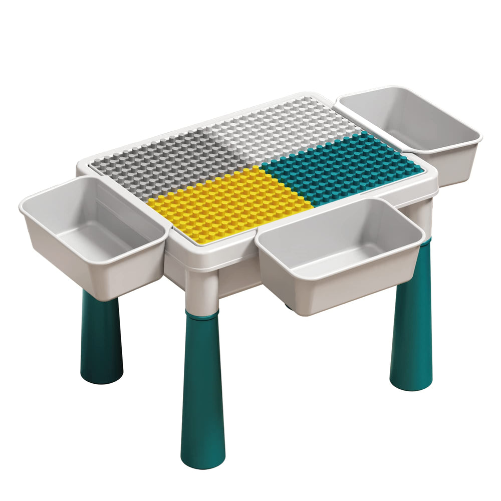 Pairez Toys small activity table with block-baseplate supports constructive play and creativity.