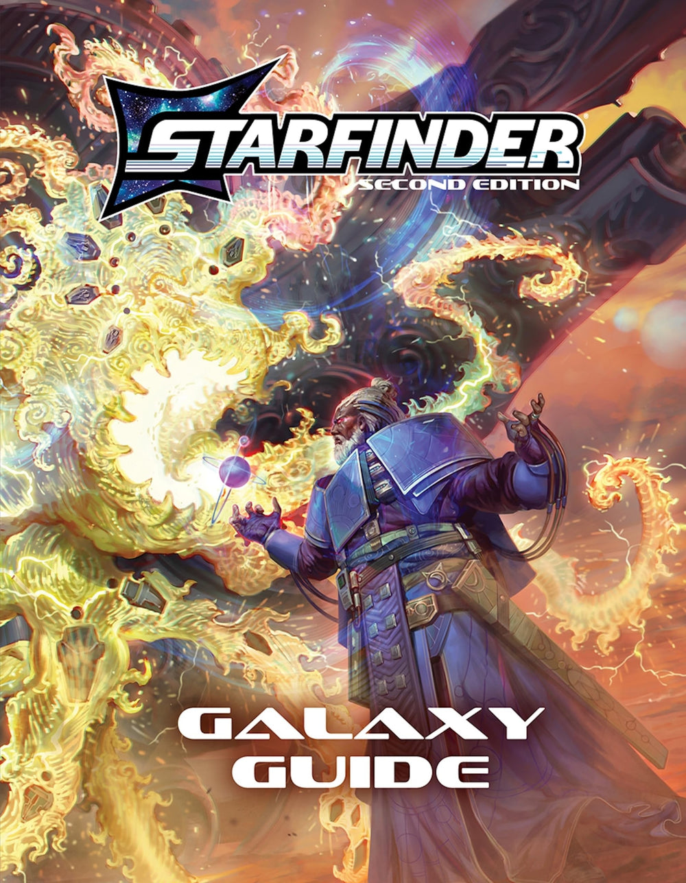 Paizo Starfinder Galaxy Guide Hardcover cover with a galaxy map for immersive campaigns.