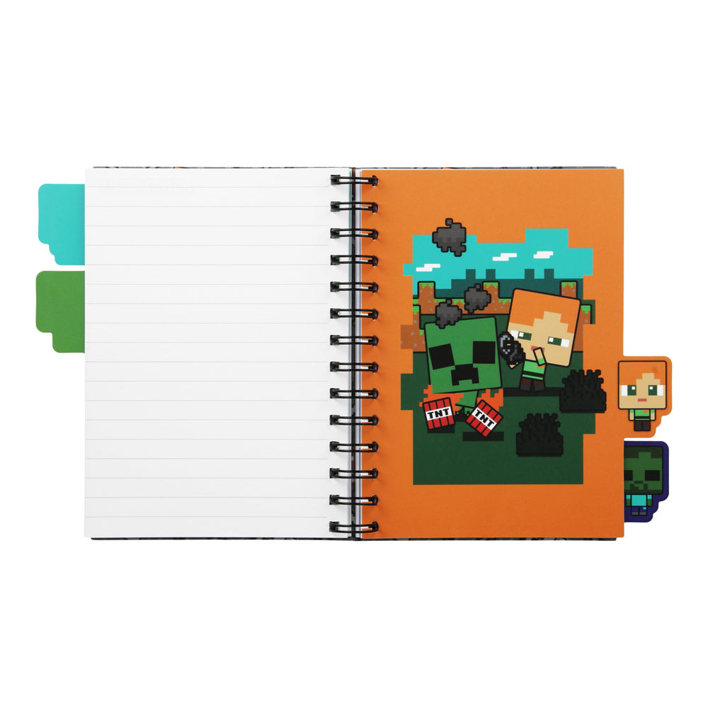Paladone Minecraft A5 spiral notebook designed to be portable in backpacks.