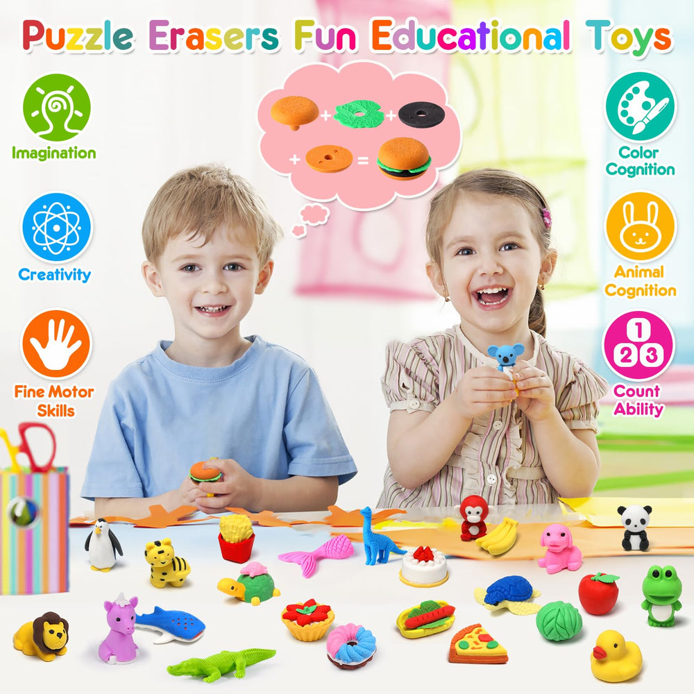 Palmatte random animal erasers patterns to spark interest.