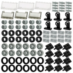 Pamvava Wheels and Axles 102-piece set overview for creative STEM play