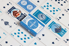 Pan Am two-deck travel tin secures decks for trips and storage.