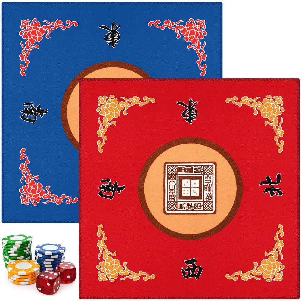 Panelee Mahjong mat blue top view shows non-slip surface for stable gameplay
