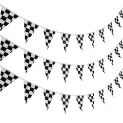 Pangda 10m checkered pennant banner for indoor or outdoor race party decor.