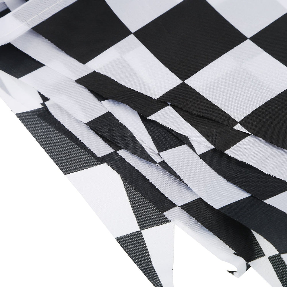 38 flags across a 10 meter banner for bold race theme impact.