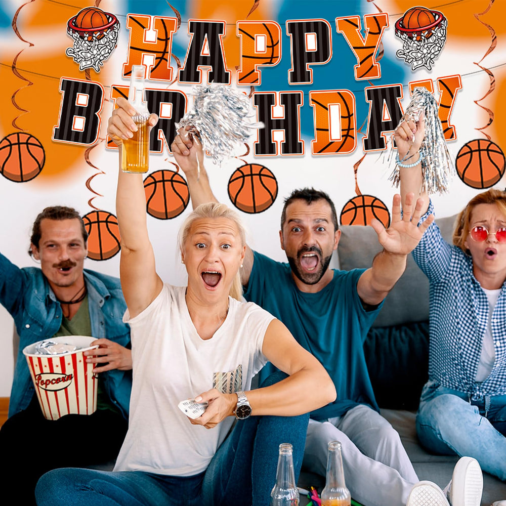 PANRRPERS basketball-themed bunting creates a vibrant classroom or home party backdrop.