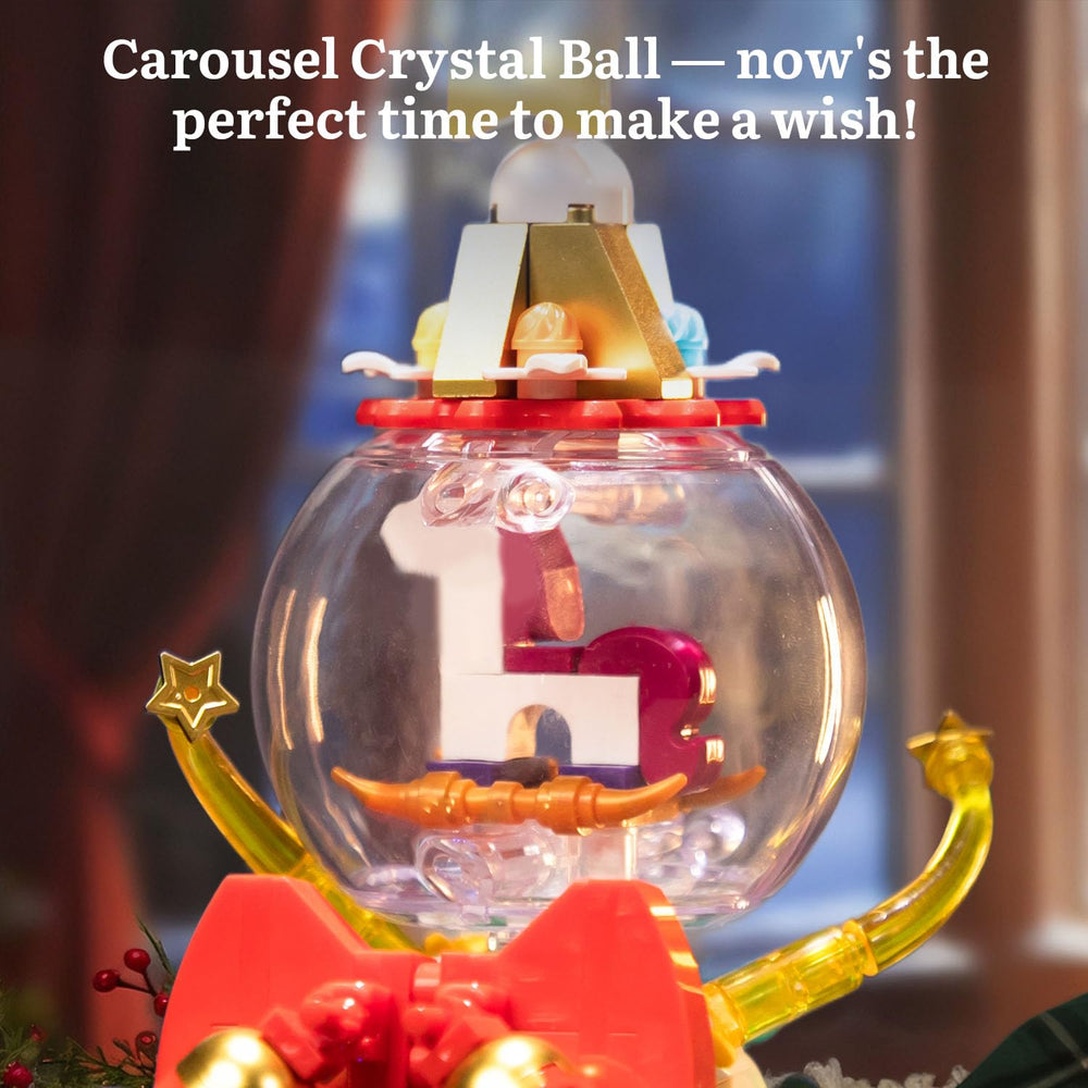 Pantasy Christmas Tree building blocks vintage train scene adds storytelling charm.