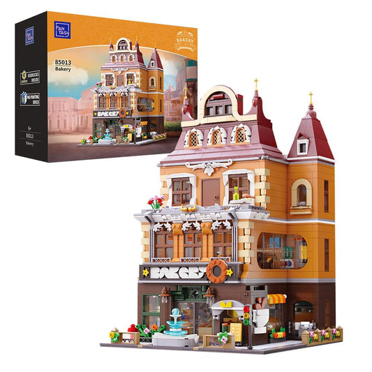 PANTASY European Bakery Building Kit front view shows four levels for creative display