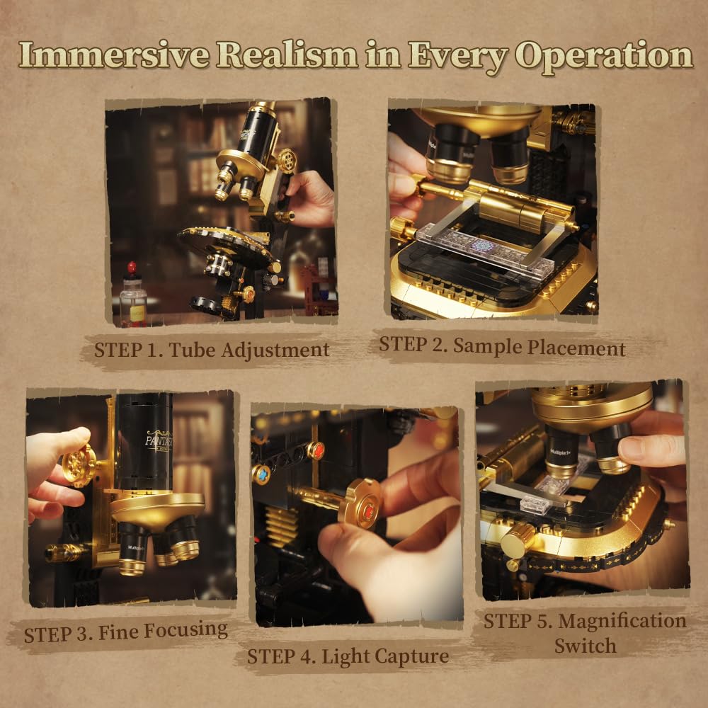 Pantasy Retro Microscope coarse focus for hands-on learning and exploring details.