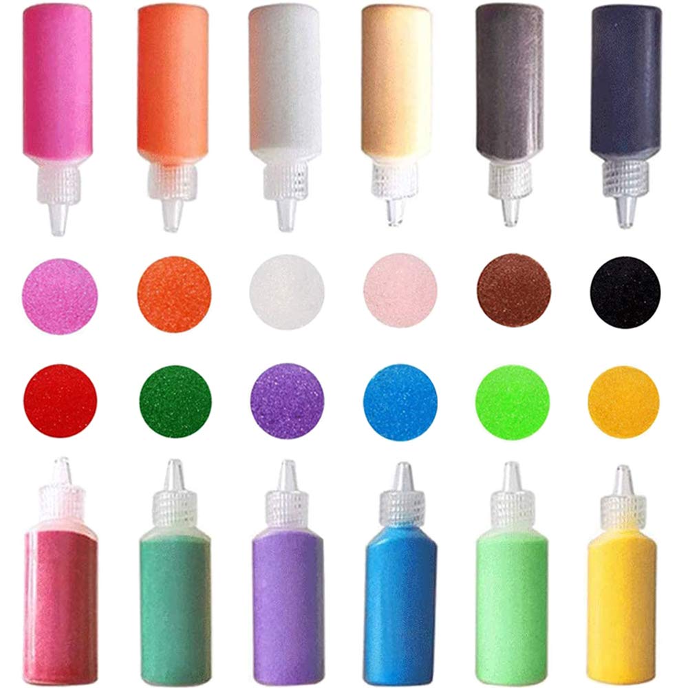 Panxxsen rainbow sand colors 12-pack ideal for step-by-step art experiments