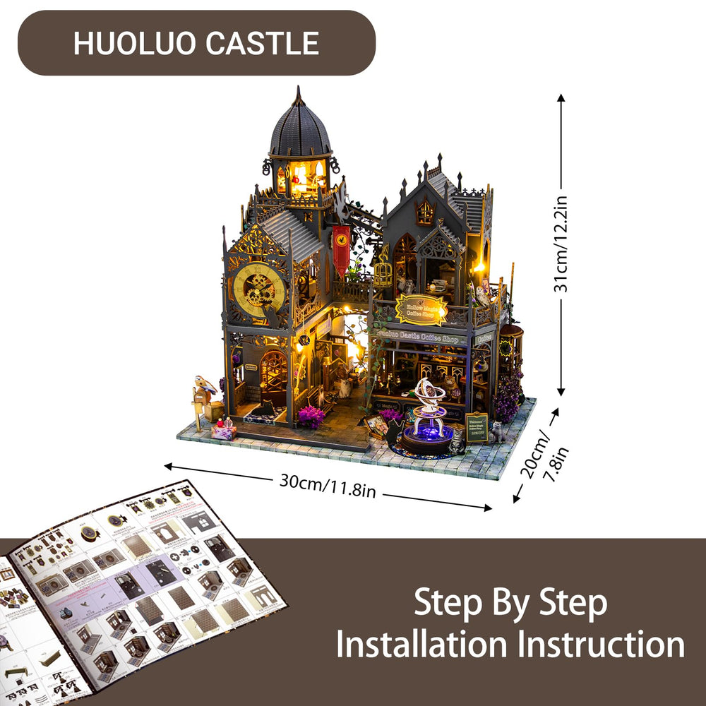 PANZIYU Huoluo Castle LED lights finale — magical glow for a stunning display.