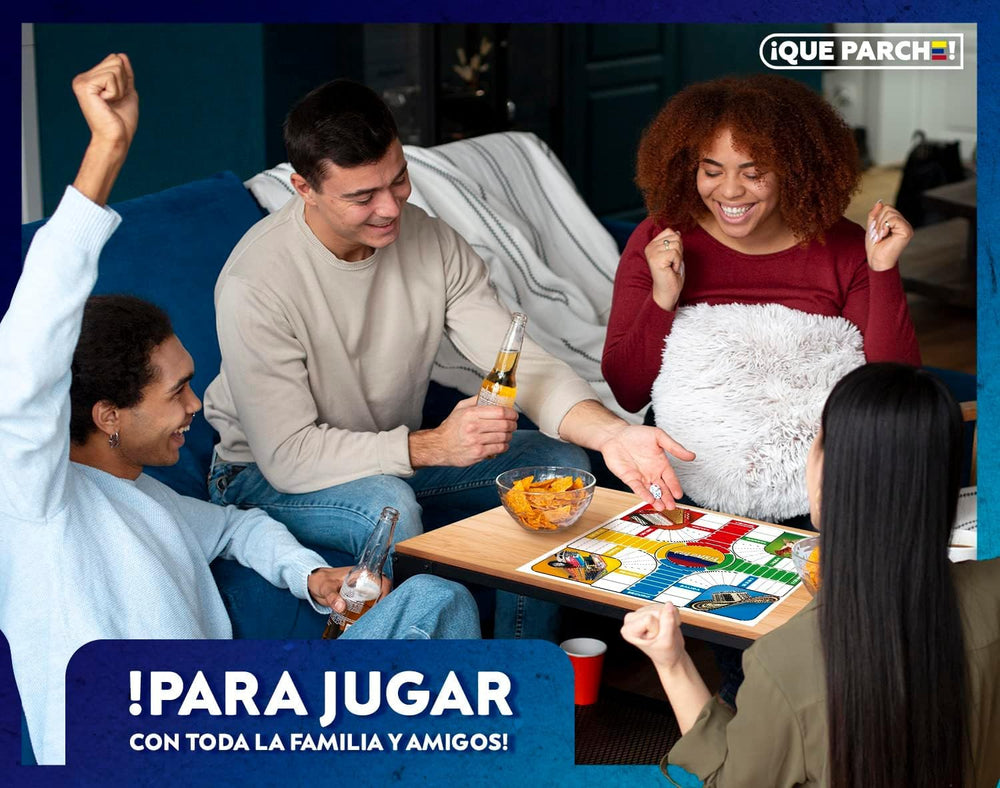 Pap Products Parques Colombiano board pieces arranged for gameplay