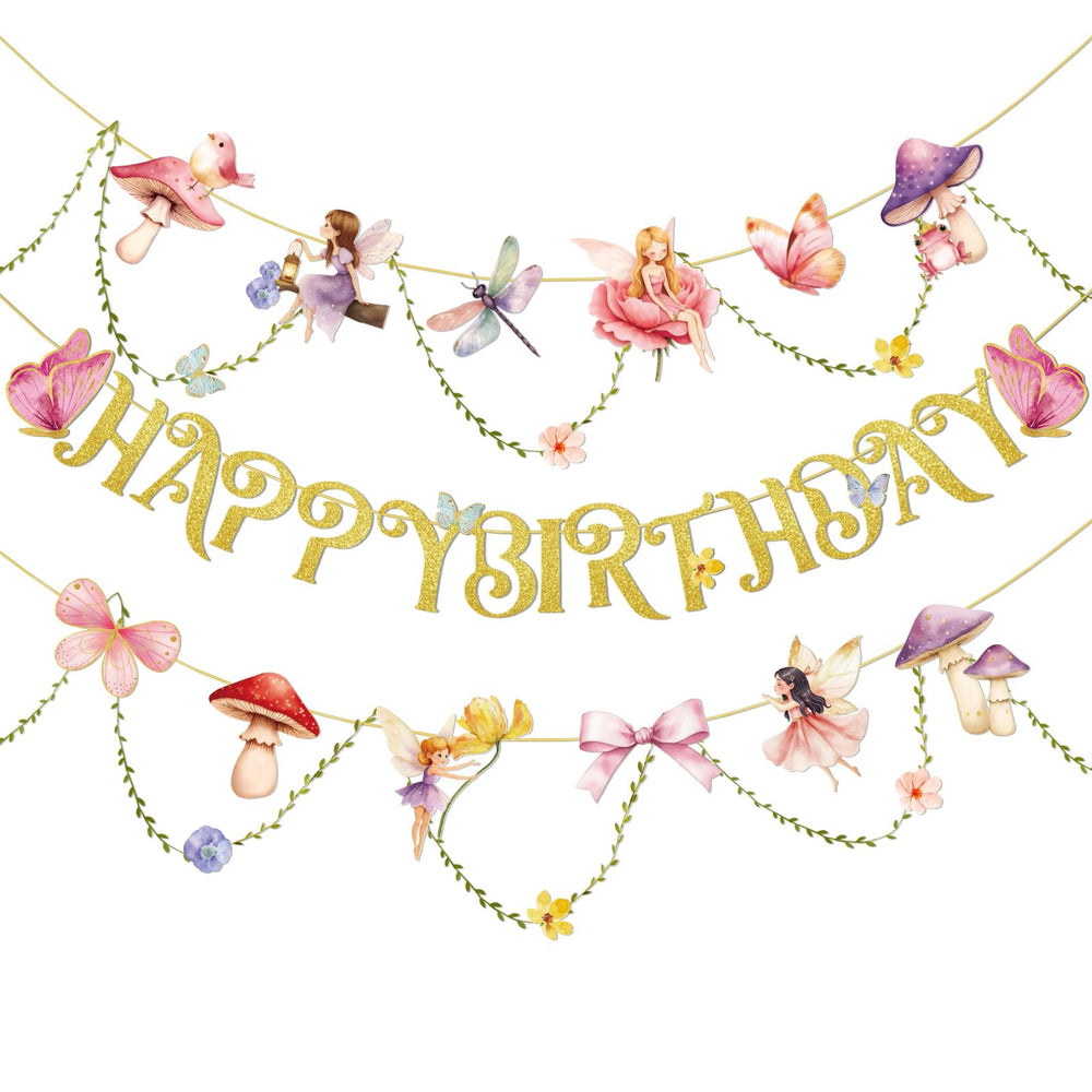 Paper Jazz fairy banner pattern creates dreamy birthday backdrop.