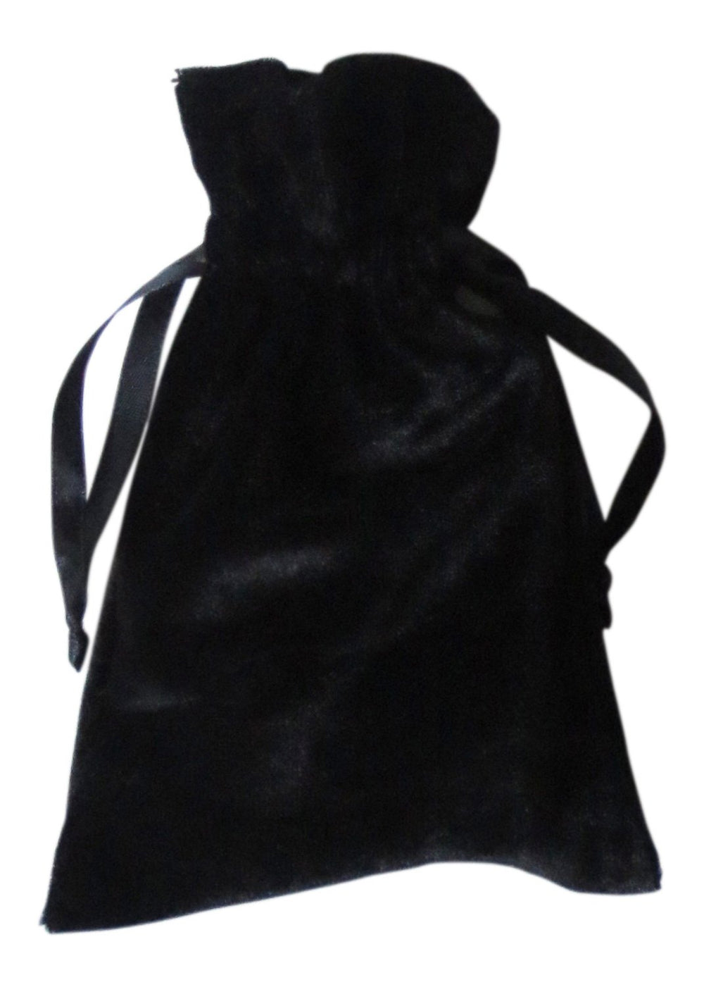 Paper Mart Black Velvet Tarot Bag with drawstring closure interior view for secure organization.