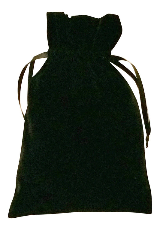 Paper Mart Black Velvet Tarot Bag front view for safe, portable 6x9 card storage.