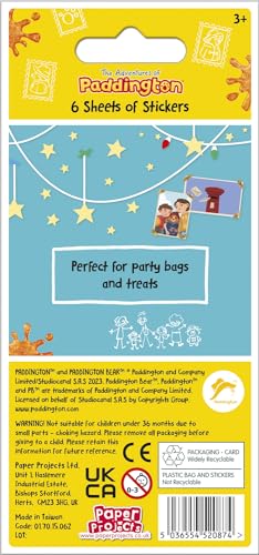 Paper Projects Paddington bear stickers used on books and bags for creative play.