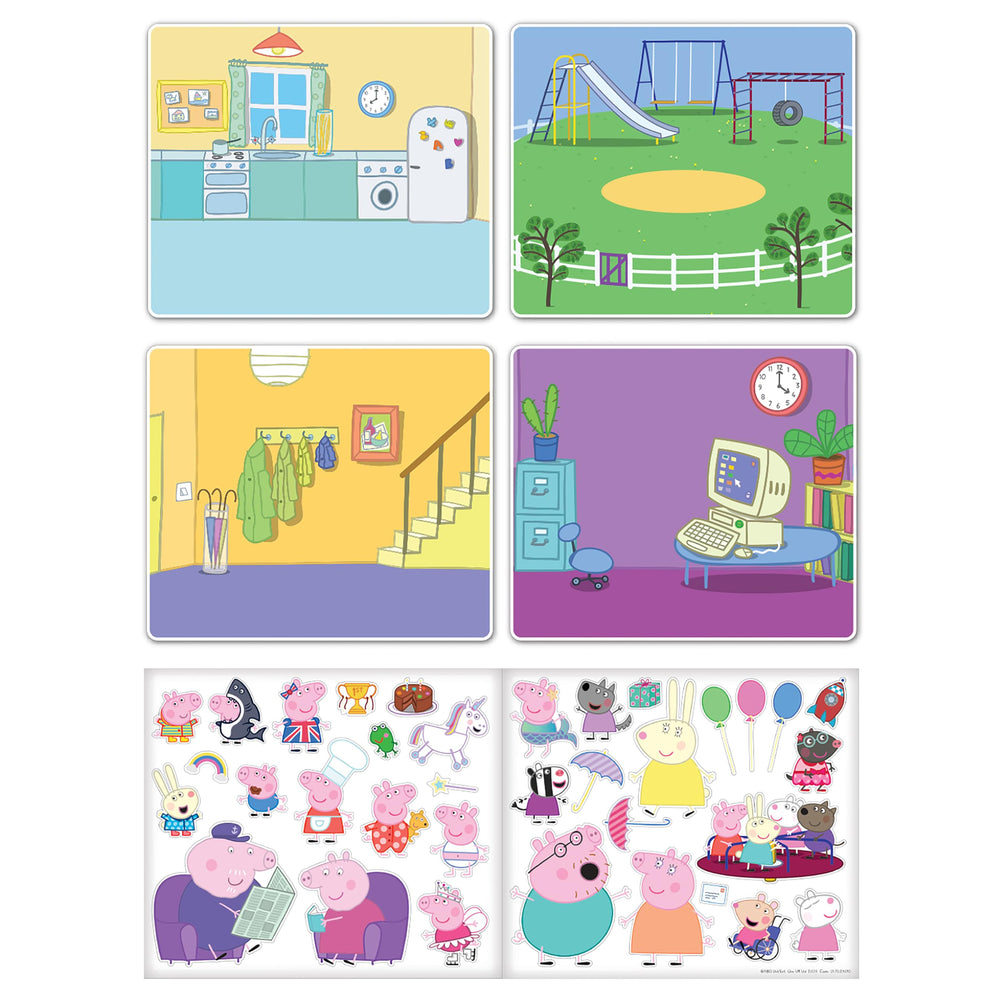 Paper Projects Peppa Pig sticker scenes compatible with books and tablets.