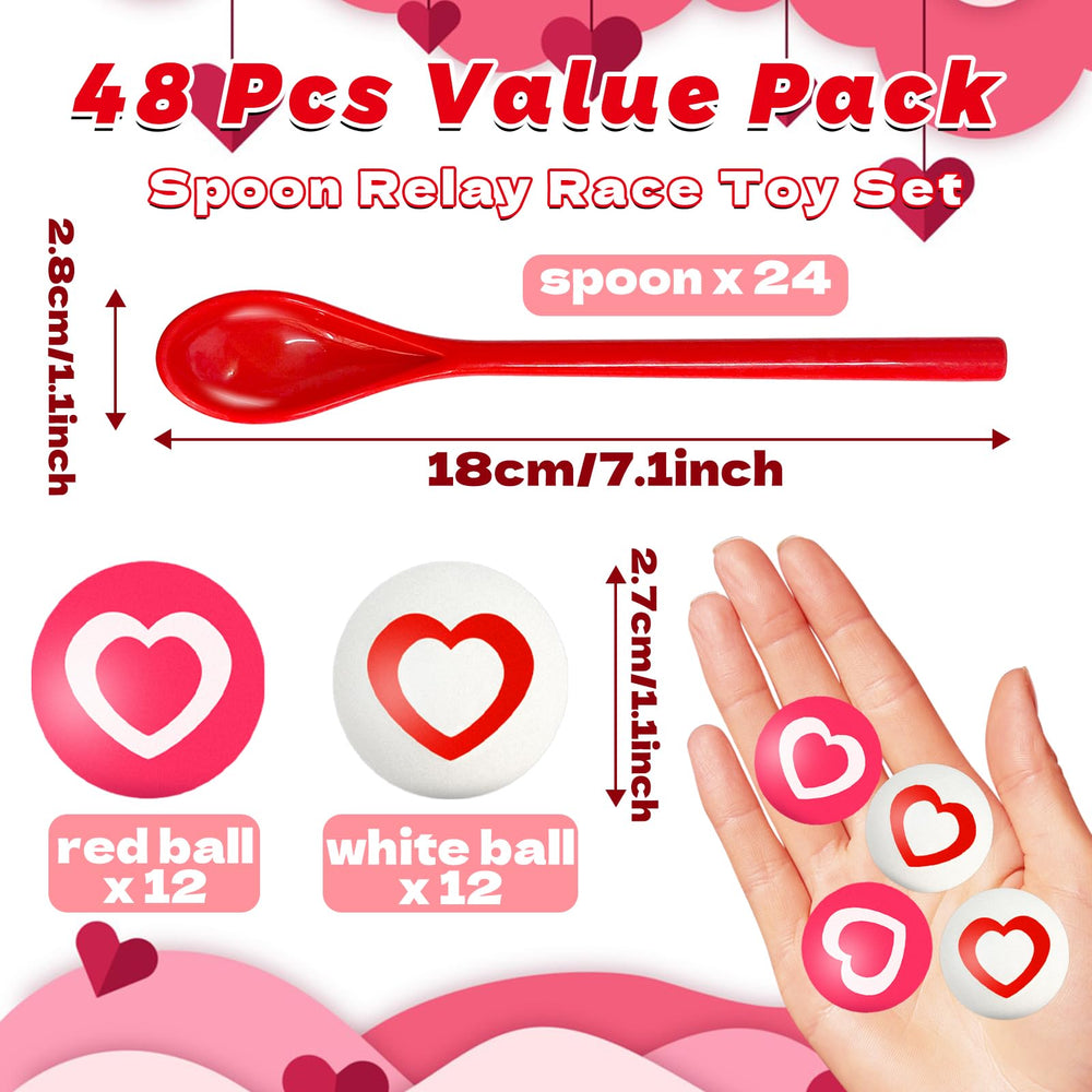 Paradi Star heart balls in red and white for exciting balance challenges.
