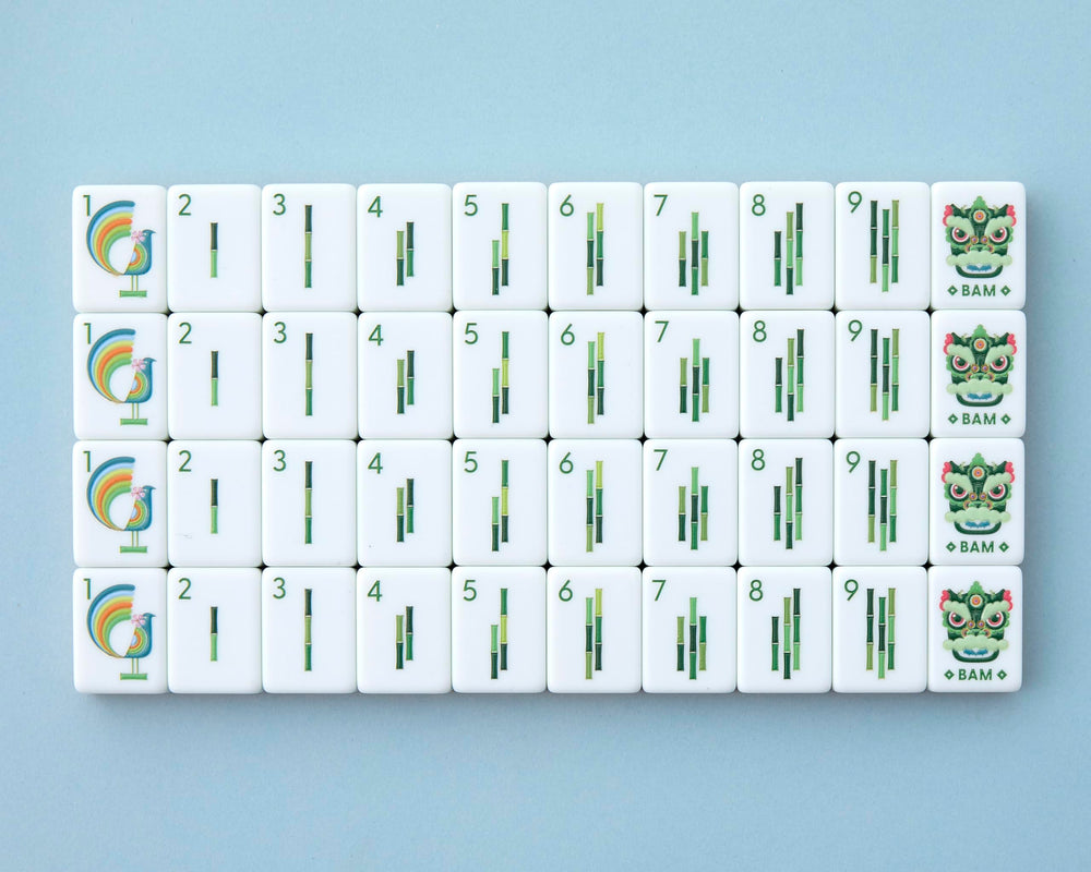 Paradise Mahjong Tiles closeup acrylic detail shows clarity and durable surface.