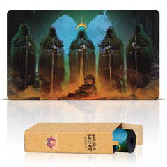 Paramint Amon Sûl stitched playmat art enhances immersion and protects cards