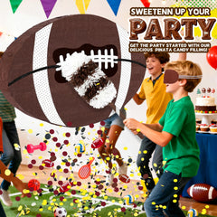 Pardecor football pinata used as reusable party decor and game prop.
