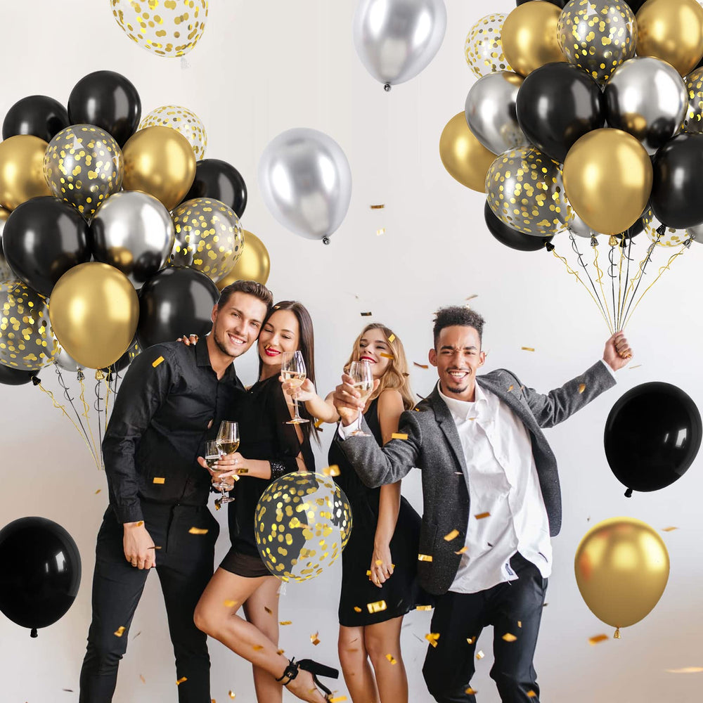 Paready gold confetti balloons sparkle at celebrations