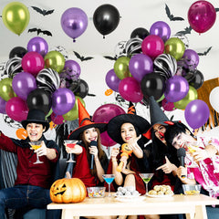 Paready pearl dark purple balloons add depth to themed Halloween events.