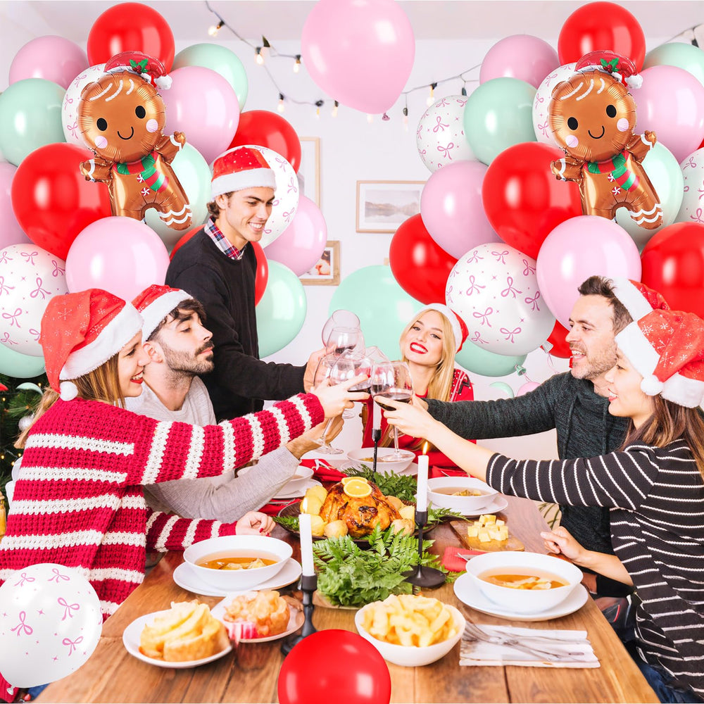 Paready pink and white bow balloons elevate garlands with style