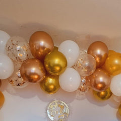 Paready rose gold confetti balloons create festive, eye-catching details