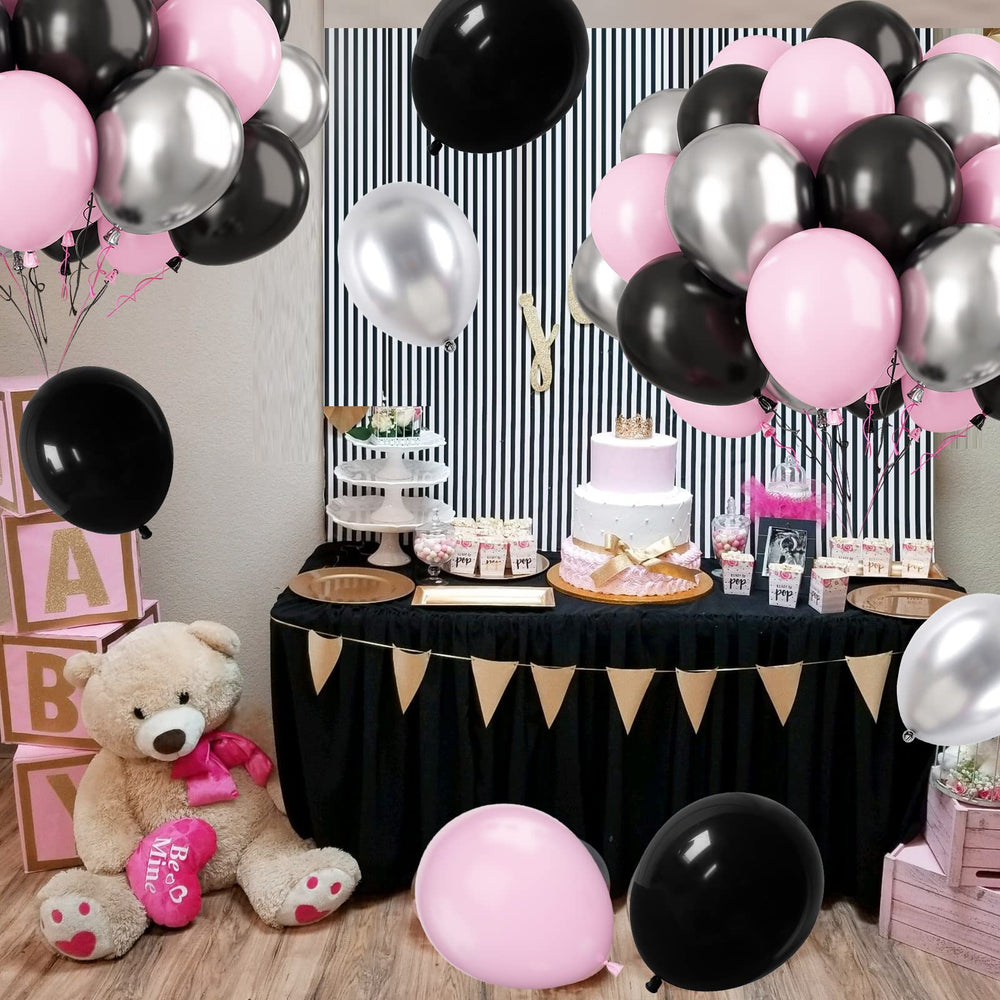 Paready wedding and bridal shower decor idea with mixed color balloons