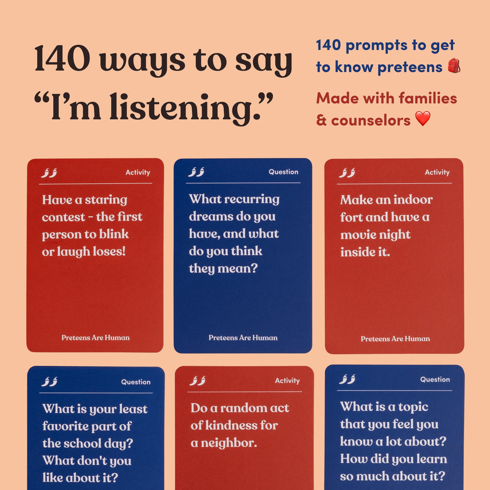 Parents Are Human Preteens Are Human 40-activity cards for shared creativity