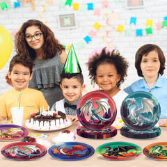 Pargreeff plates pair with decorations and other dragon party supplies.