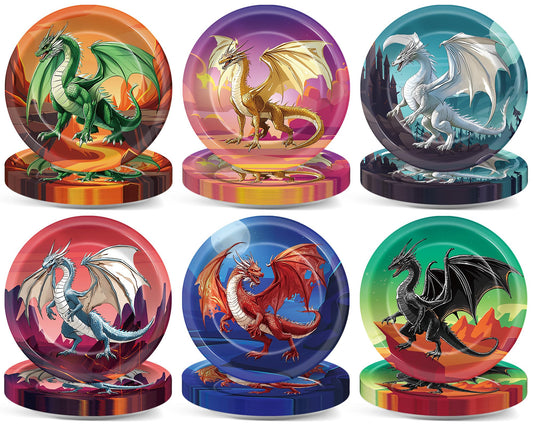Pargreeff dragon plates 60-pack for easy party setup and quick cleanup.