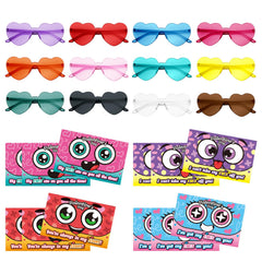 PARSUP Valentine card pattern 1 with heart glasses, ideal for classroom exchanges.