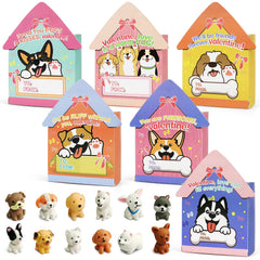 PARSUP dog house Valentine card with mini puppy figure, ideal classroom gift.