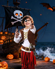 PARTTELY pirate costume set box; all-in-one kit for party-ready outfits.