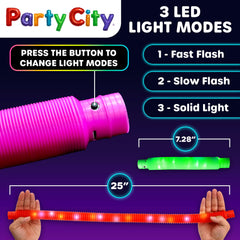 Party City glow in the dark tubes brighten parties and events