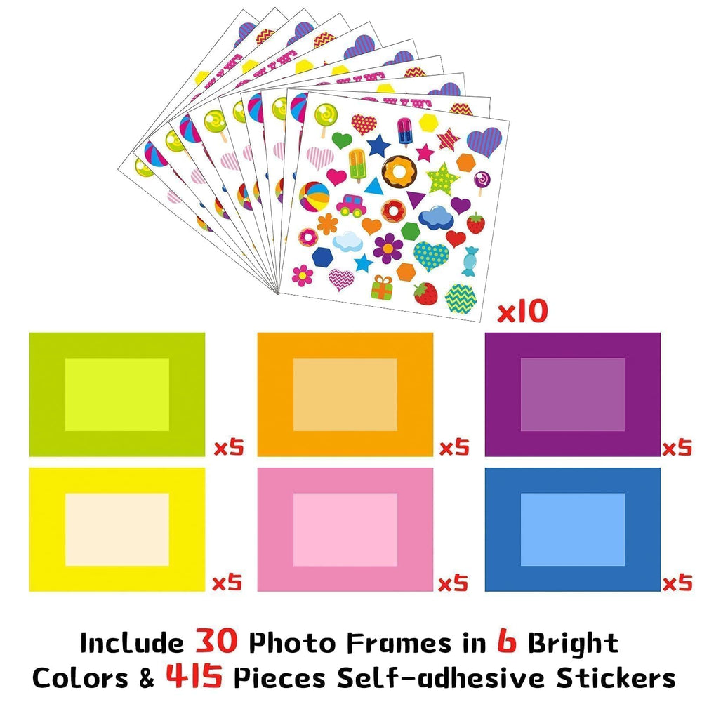 Party Greeting DIY sticker sheets enhance kids' frame decorating and classroom decor.