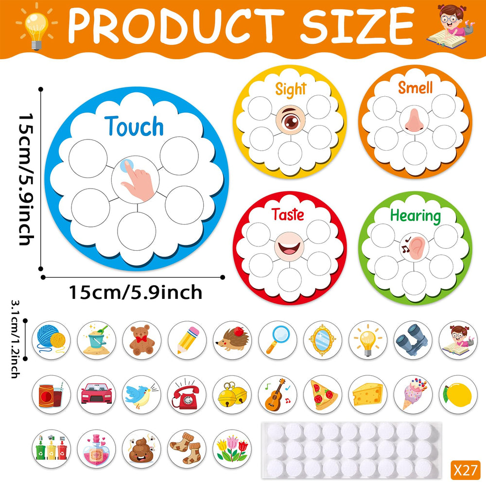 Party Greeting five senses small cards for detailed matching on big cards.