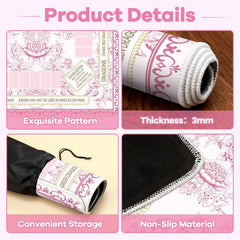 Party Greeting mahjong mat 80x80cm pink provides a snug fit on square tables.