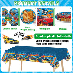 Party Greeting Race Car napkins provide quick cleanup after party snacking.