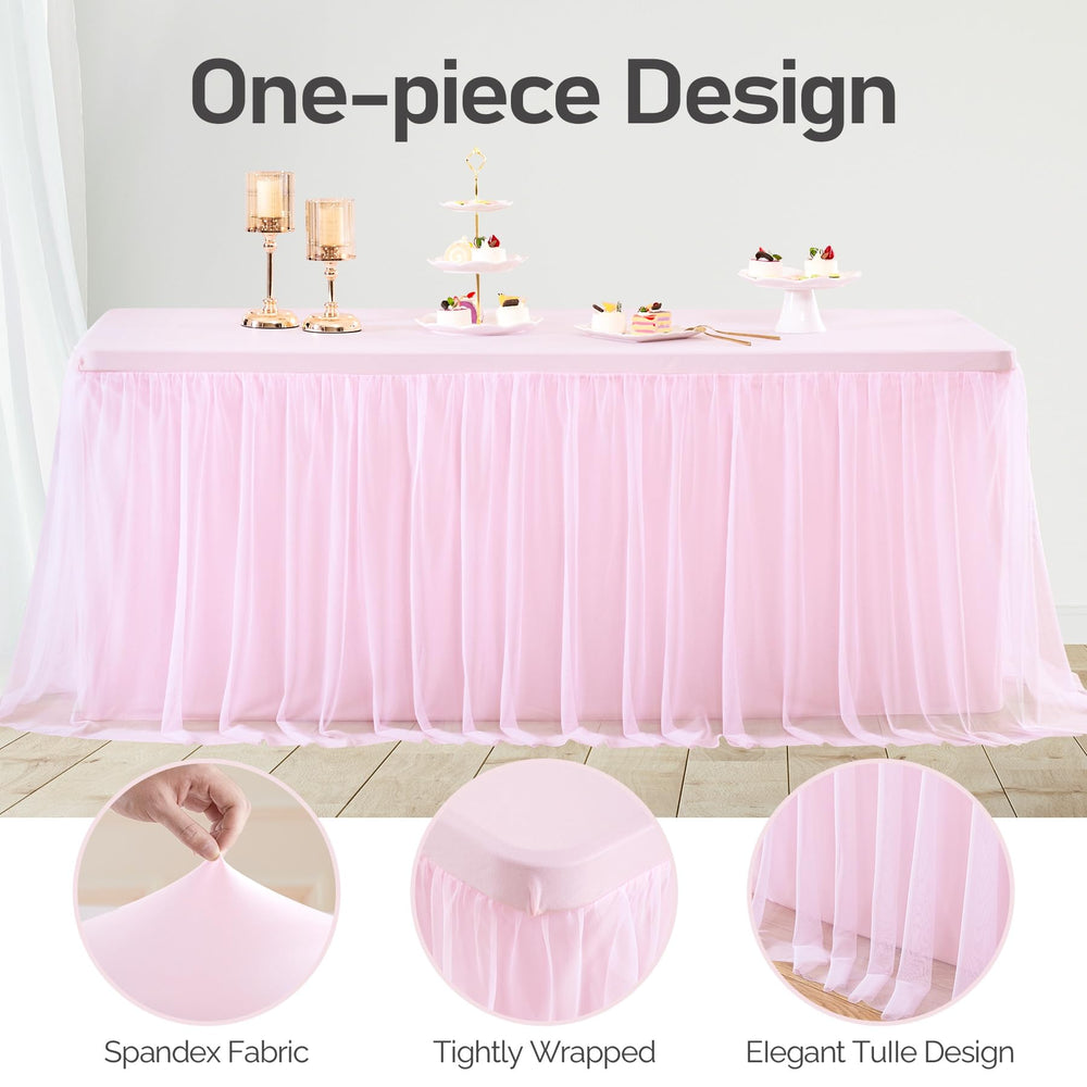 Party Talk inner spandex layer provides non-slip table coverage.