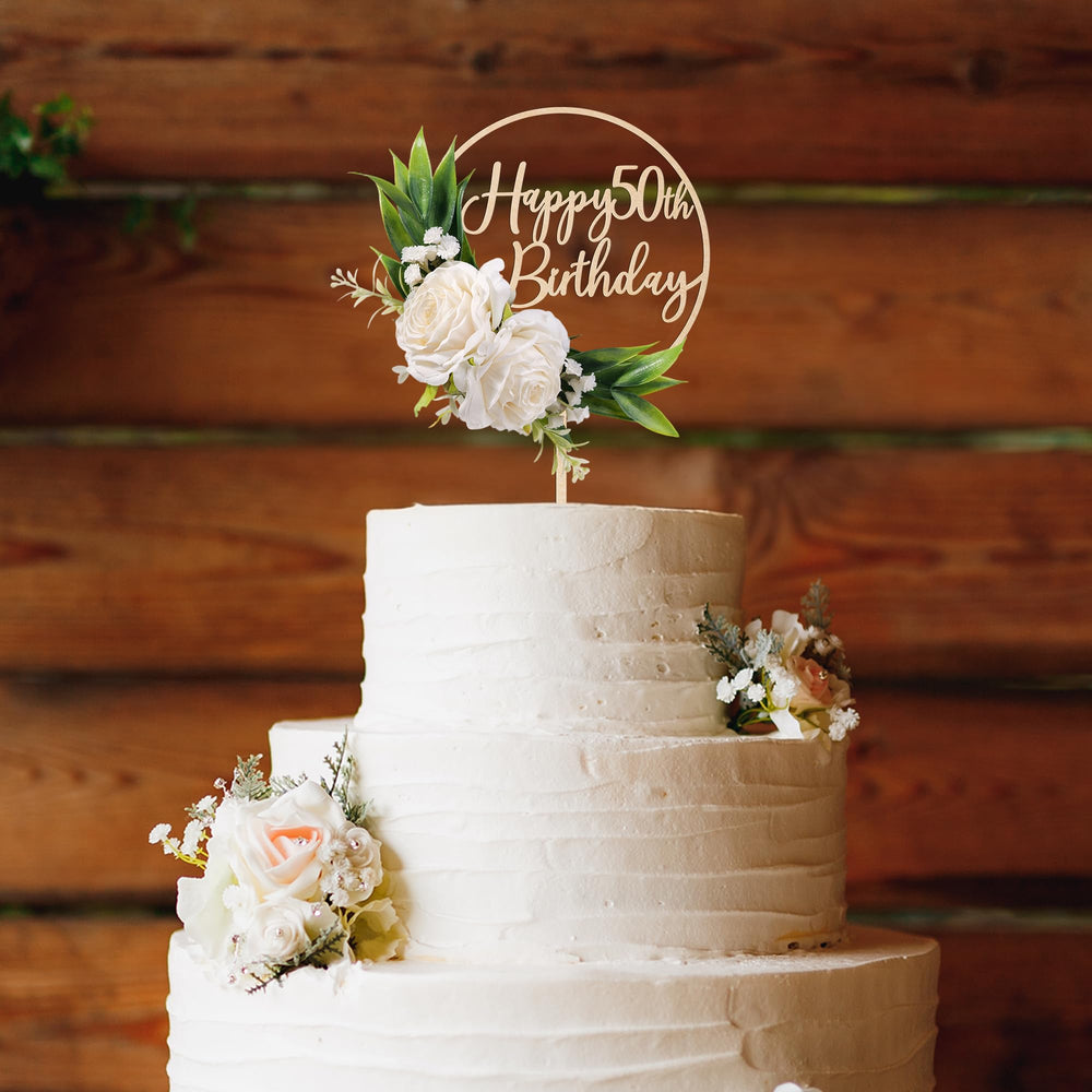 Party to Be Happy 3D roses topper adds graceful height to 6-8 inch cakes.