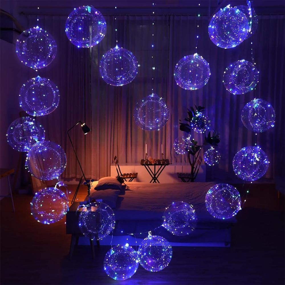 PartyFun4u 3m LED strip wrapped around balloon centerpiece.