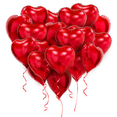 PartyGarden red heart balloons for 18-inch romance-ready decor and photo-worthy backdrops.