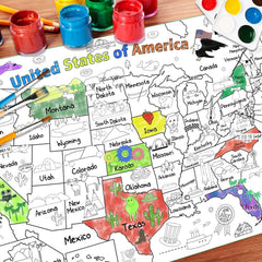 PartyGarden US Map Coloring Poster road-trip-planning assists planning future trips