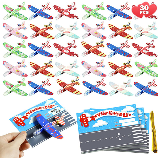 Partyloud valentines foam airplane cards ready for classroom exchange