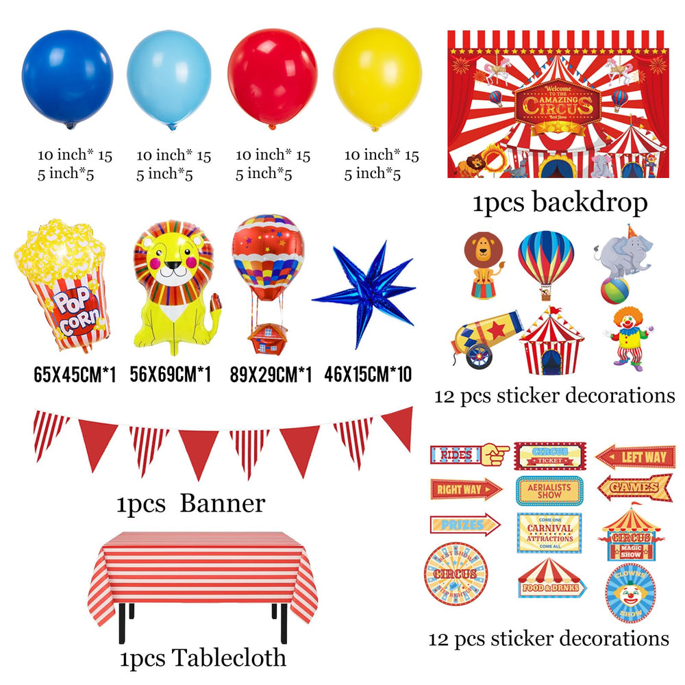 PartyMigo Carnival Kit backdrop transforms space into carnival scene.