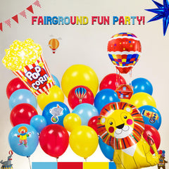 PartyMigo Carnival Kit striped banner brings carnival charm indoors.